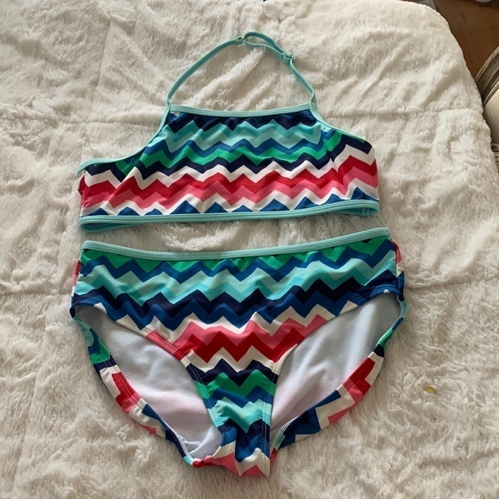 Lands’ End Kids Size 16 Two Piece Swimsuit in EUC